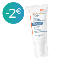 -2€. Melascreen crème légère SPF50+ solaire anti-taches.