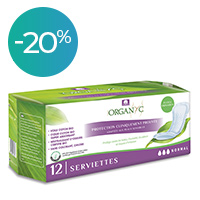 Serviette premiers jours 
maternité coton bio 
-20%