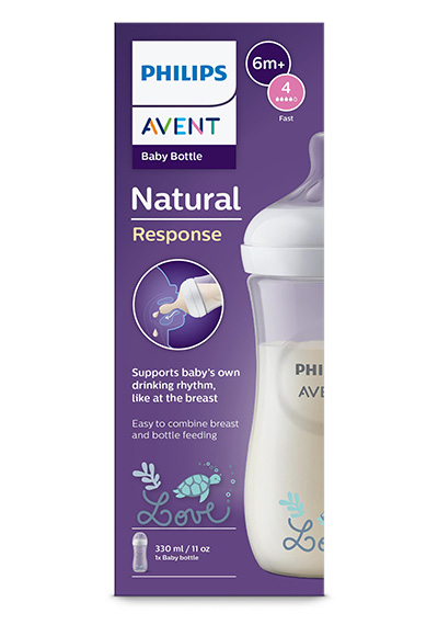 AVENT 
Biberon Natural Response
Déco Love Tortue
330 mL 